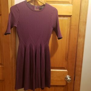 Ted Baker London Purple Ribbed Mini Dress